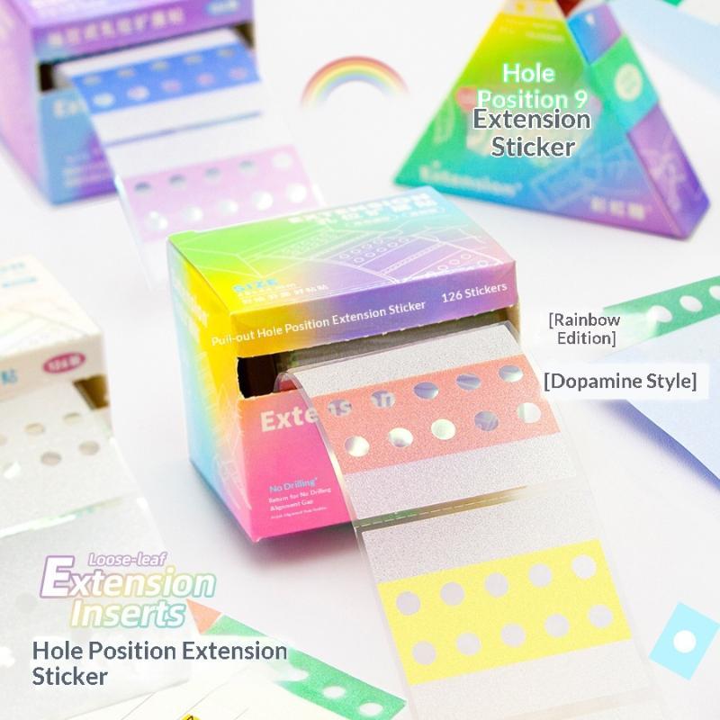 Memo Pad Sticky - Perlen-Loseblatt-Lochscherenschutzaufkleber, selbstklebend, wasserdicht, perfekt für Planer,