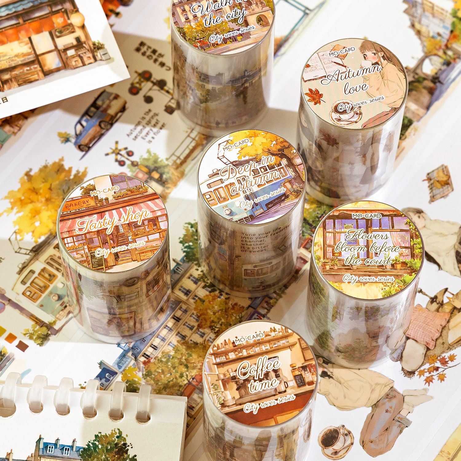 Memo Pad Sticky - Mr. Paper, Retro-Charakter, Street View, PET-Klebeband,