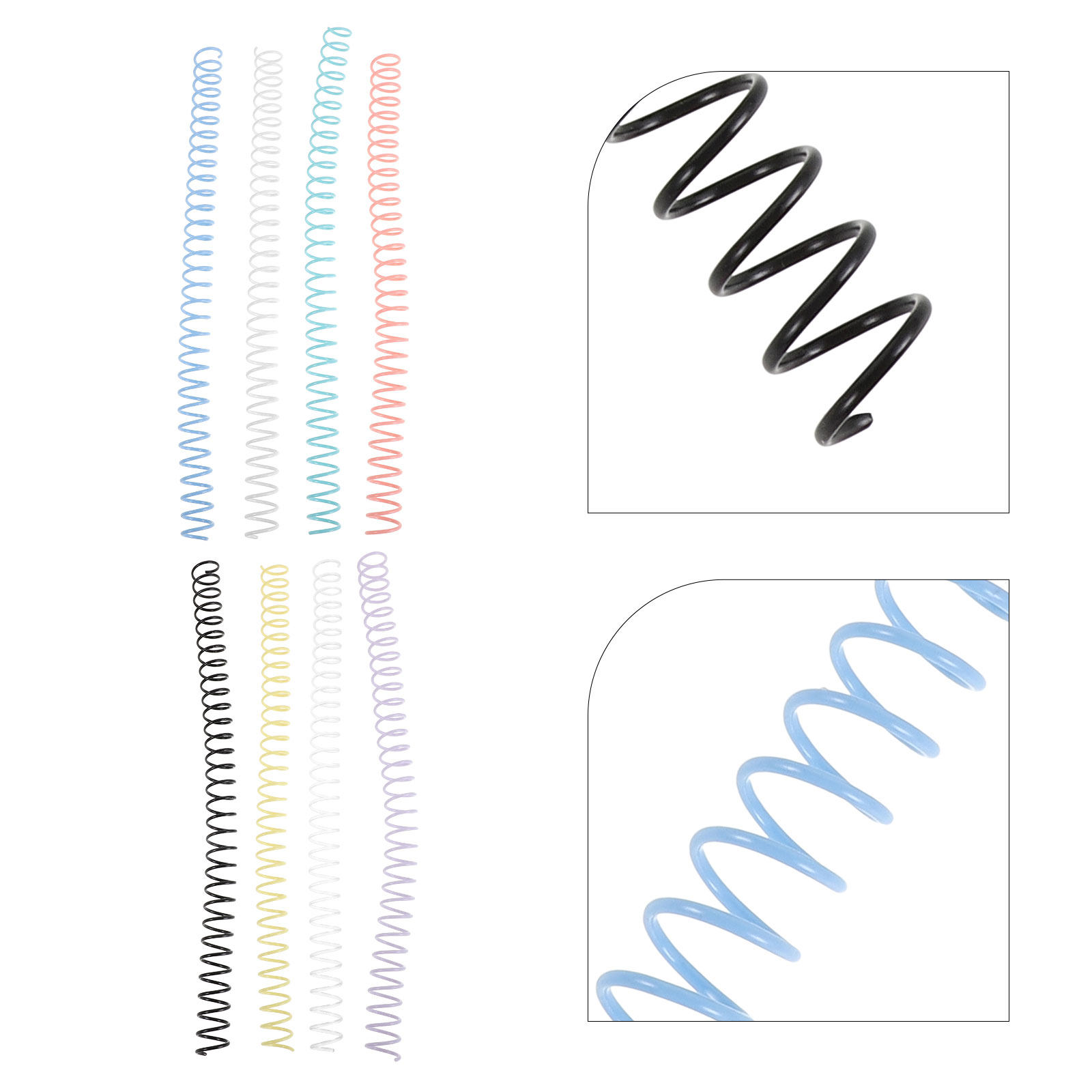 Binding Comb Plastic - 8 Stück Plastik-Spiralbinderinge, bunte, robuste Kammbinderinge,