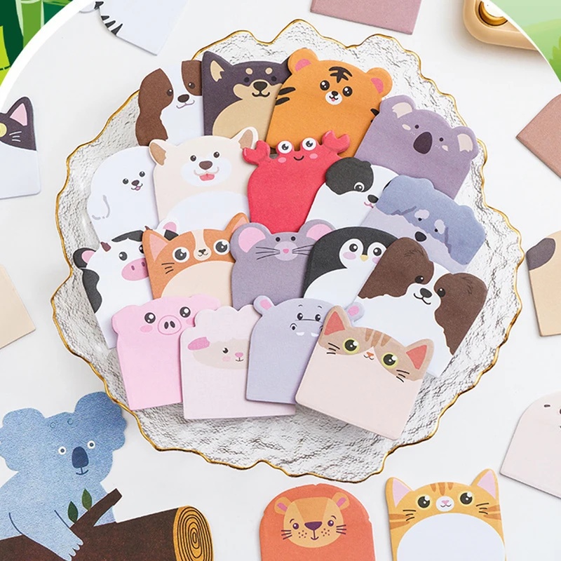 Memo Pad Sticky - 240 Stück Niedliche Tierförmige Leere Selbstklebende