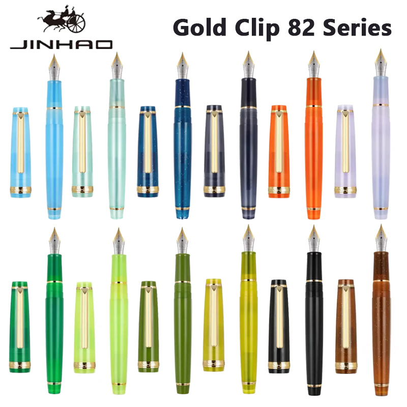 Stationery Supply Business - Jinhao 82-Füllfederhalter, goldener Clip, EF/F/M-Feder, Acryl-Tintenstift,