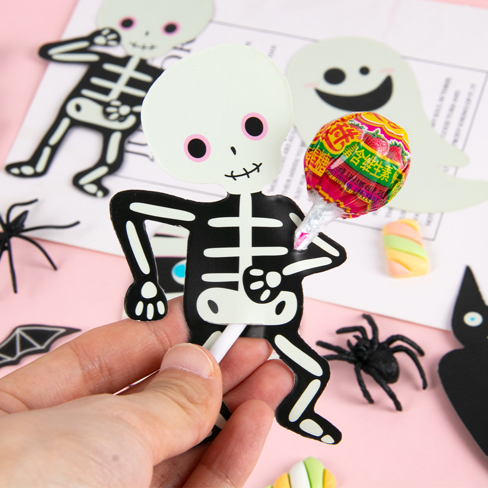 Cardstock Paper Pack - 30 Stück Halloween-Lutscher aus Papier, DIY-Karten,
