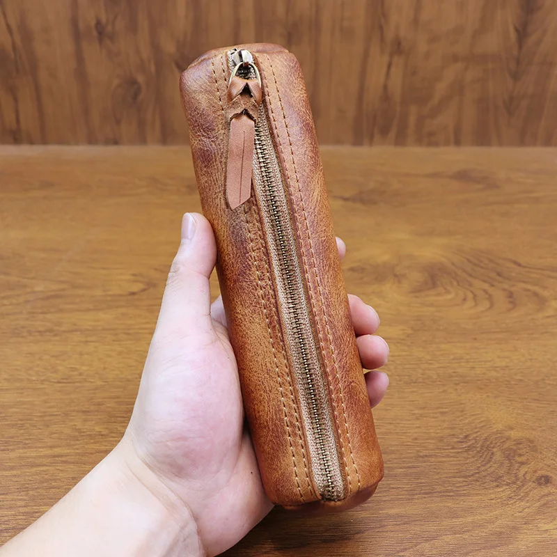 Tan Stationery & Office Supply - Pflanzlich gegerbtes Leder, handpoliert, Retro-Rindsleder, literarisches