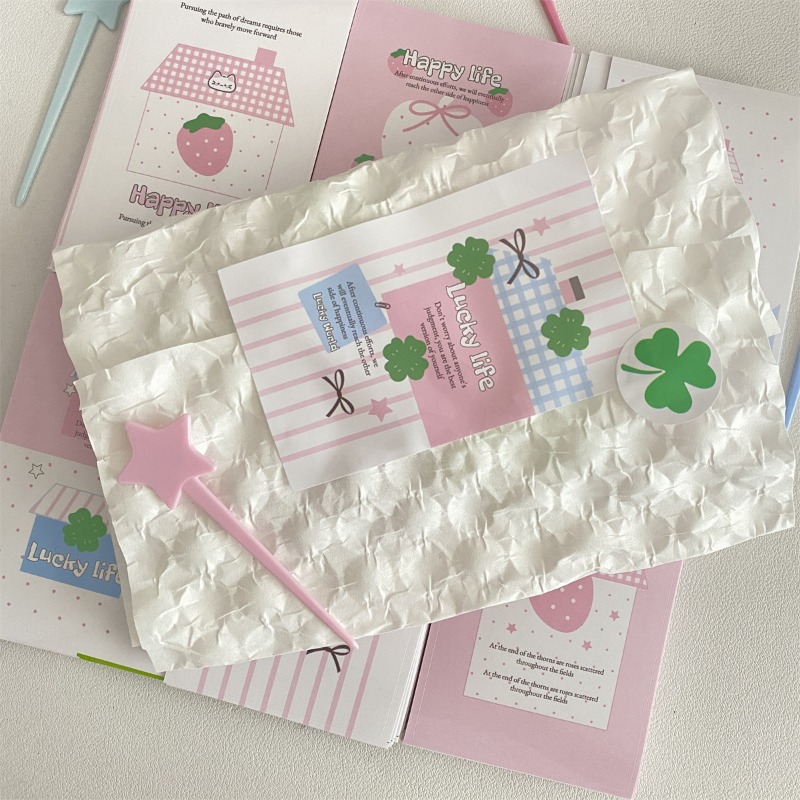 Cardstock Paper Pack - 30 Stück/Set süße Kleeblatt-Erdbeer-glänzende Aufkleber, Siegeletiketten