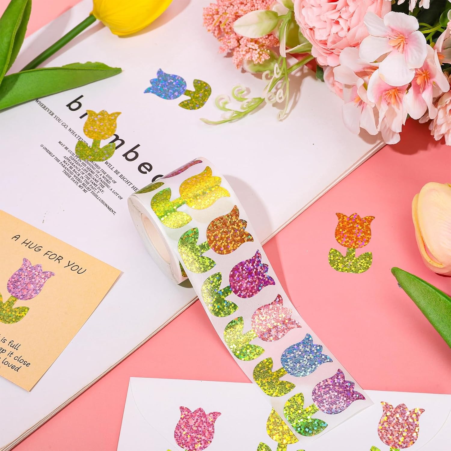 Cartoon bunte Blumen Dekor Bel – Memo Pad Sticky Bewertung und Preis